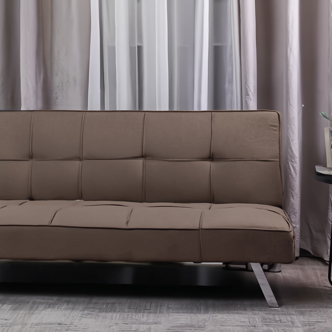 Divano click-clack con funzione letto colore marrone 168x83x75.5H Daynora