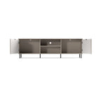 Mobile porta Tv 2 ante design geometrico e vani a giorno cashmere e top rovere Mirage03