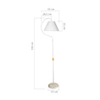 Lampadaire 158cm sur pied avec abat-jour en tissu blanc