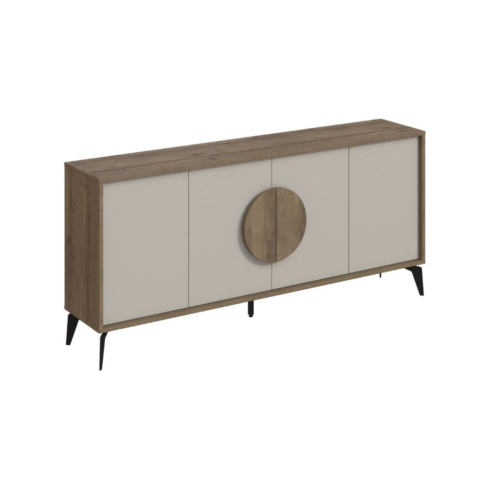Madia 4 ante colore noce e sandstone 180x35,6x82 Gora180