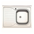 Lavello cucina da appoggio una vasca con gocciolatoio sinistro 80x60 cm - Samet SA30SX