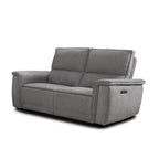 Divano recliner elettrico 3 posti tessuto grigio 205 cm Velveta