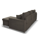 Divano angolare con penisola reversibile Golf e letto estraibile tessuto Enjoy 9 Khaki