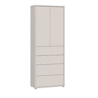 Mobile multiuso 4 cassetti e 2 ante  colore cashmere 75x35x192 Medea