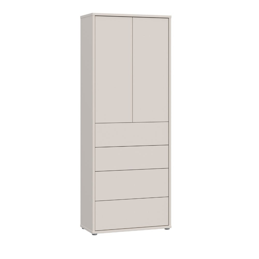 Mobile multiuso 4 cassetti e 2 ante  colore cashmere 75x35x192 Medea