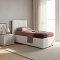 Letto singolo contenitore ecopelle colore bianco - Ascoli