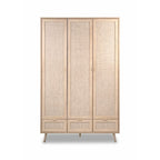 Armadio 3 ante e 3 cassetti effetto vimini Bali 60B