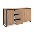 Buffet 160 cm avec portes et tiroirs couleur chêne et anthracite - Denver 3
