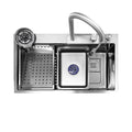 Lavello cucina da incasso una vasca 74x45x20H inox spazzolato SA3541 con accessori