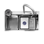 Lavello cucina da incasso una vasca 74x45x20H inox spazzolato SA3541 con accessori