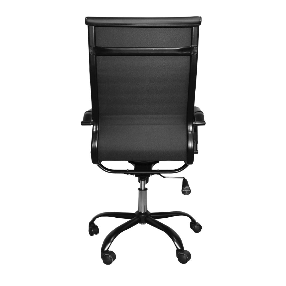 Poltrona ufficio con schienale ergonomico e ruote colore nero H105 Nuvia