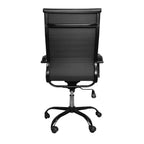 Poltrona ufficio con schienale ergonomico e ruote colore nero H105 Nuvia
