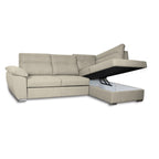 Ecksofa mit Ottomane rechts und ausziehbarem Bett, beige - Kendall