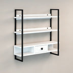 Scaffale da parete 80x75 cm con mensole e cassetto - Severo
