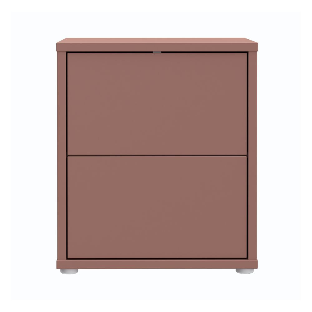 Comodino 2 cassetti colore terracotta 50x41.5x57.5H Medea