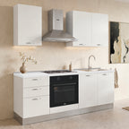 Cucina completa con elettrodomestici colore bianco poro Taurusnew 195 cm Industrie Valentini