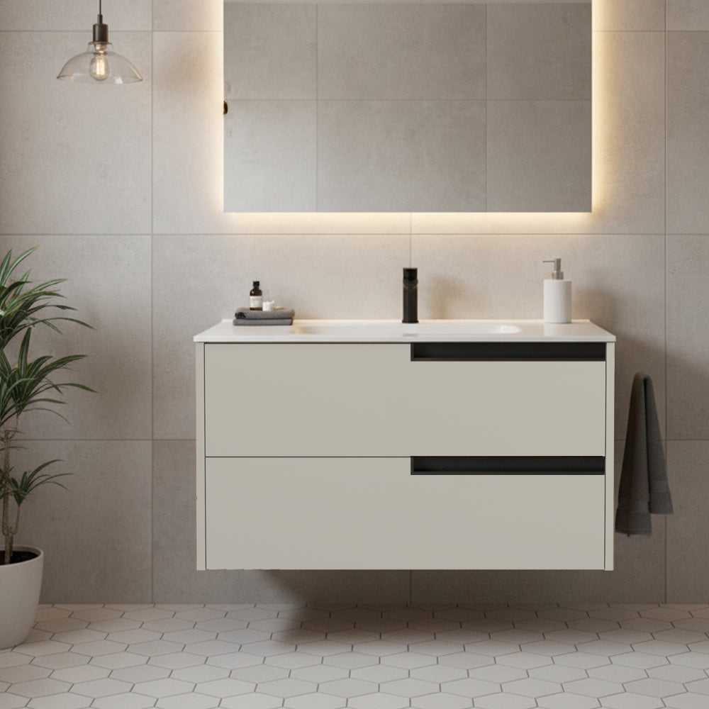 Mobile bagno sospeso con cassetti colore cashmere 80x45x50H - Former