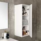 Colonna da bagno sospesa 35 cm colore bianco con anta e ripiani - Posir