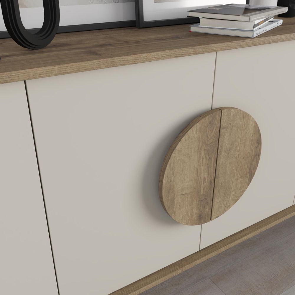 Madia 4 ante colore noce e sandstone 180x35,6x82 Gora180