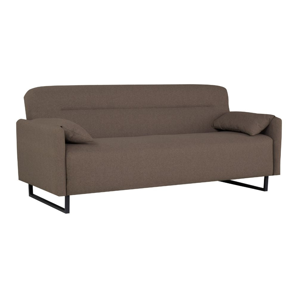 Divano 3 posti con funzione letto in tessuto colore beige - Odino
