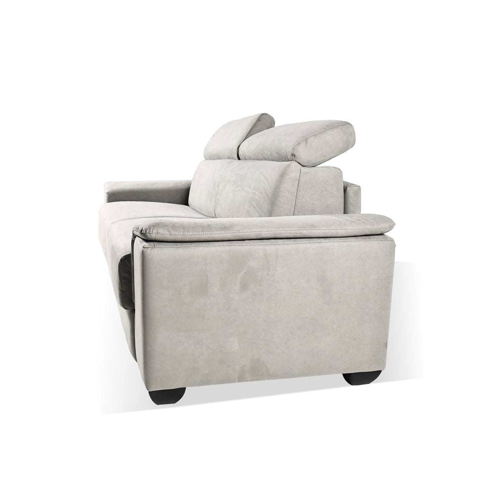 Divano letto 2 posti in tessuto grigio chiaro Mercurio 194x83x97H