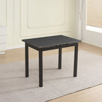 Table extensible Kyoto avec plateau en céramique marbre noir et structure en métal noir 100x70x75H
