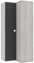 Armadio angolare 98x223h cm colore bianco consumato e antracite