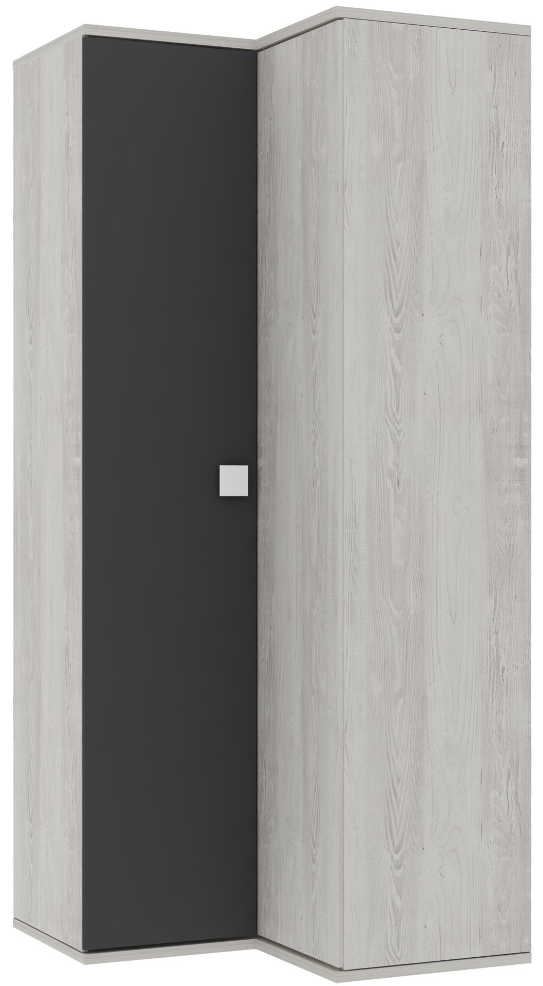 Armadio angolare 98x223h cm colore bianco consumato e antracite