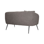 Divano 2 posti in tessuto grigio mouse con piedi neri 141x70x74H Nuvia