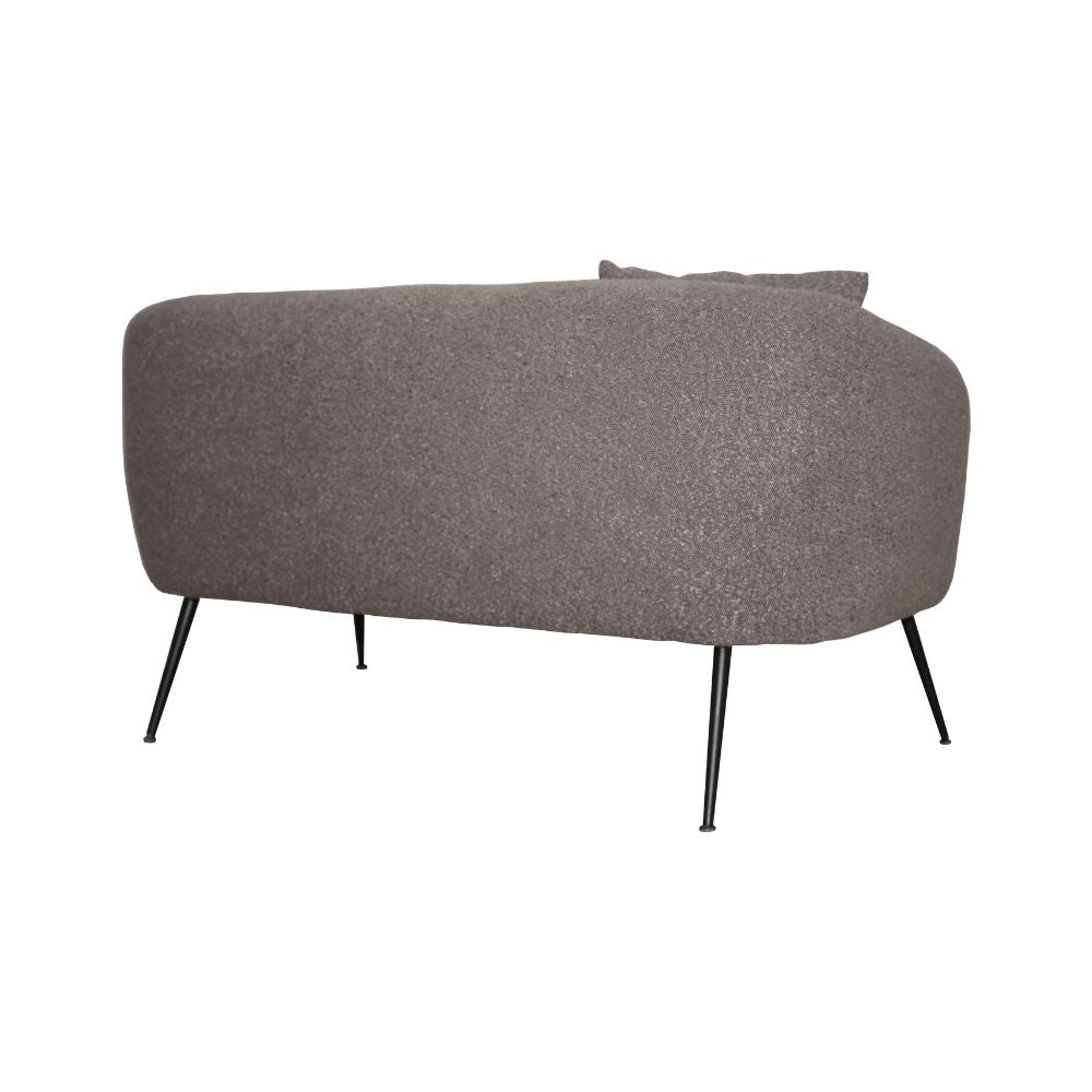 Divano 2 posti in tessuto grigio mouse con piedi neri 141x70x74H Nuvia