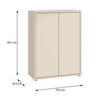 Meuble polyvalent 2 portes coloris cachemire 74,5x35x99 Medea