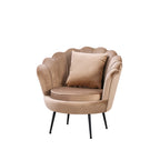 Poltrona a conchiglia in velluto beige Orel