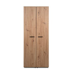 Schuhschrank mit 2 Türen und Fächern in Eichenoptik 74x181H cm - Magika