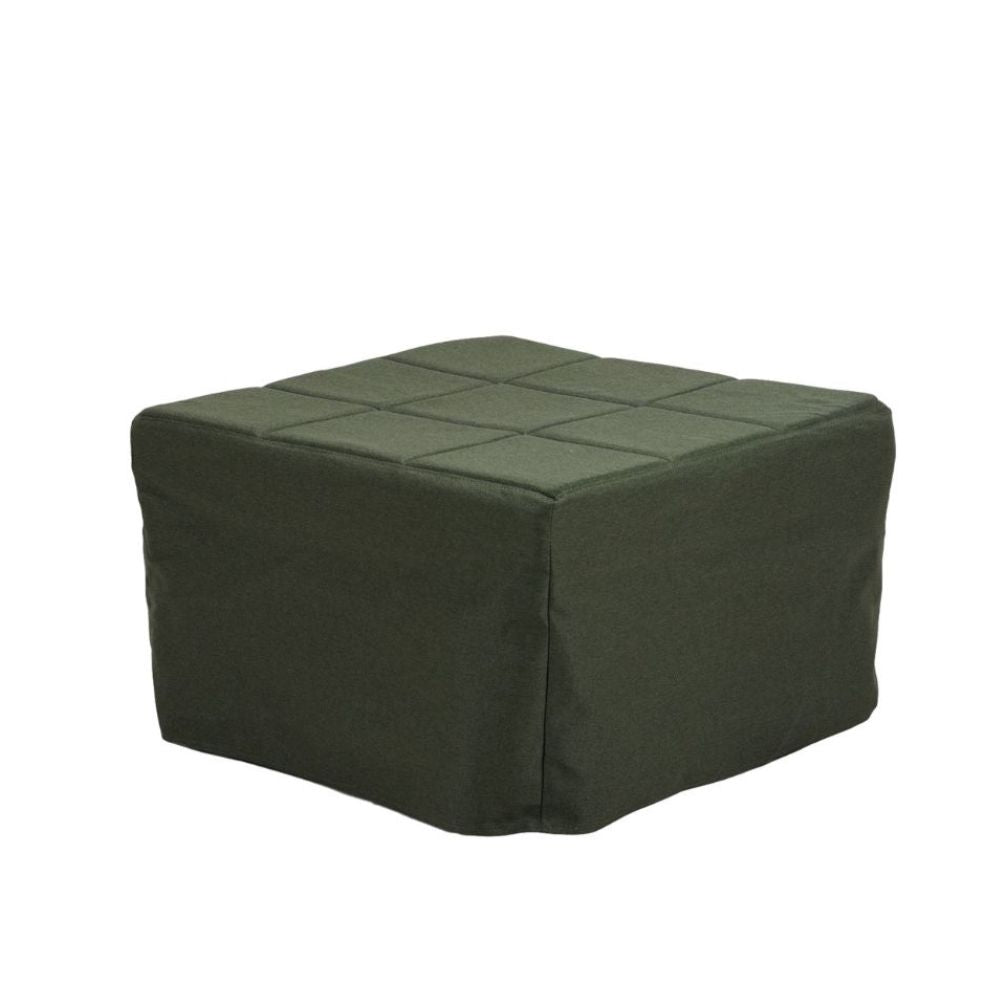 Pouf convertible en lit revêtement en tissu couleur vert foncé - Vega