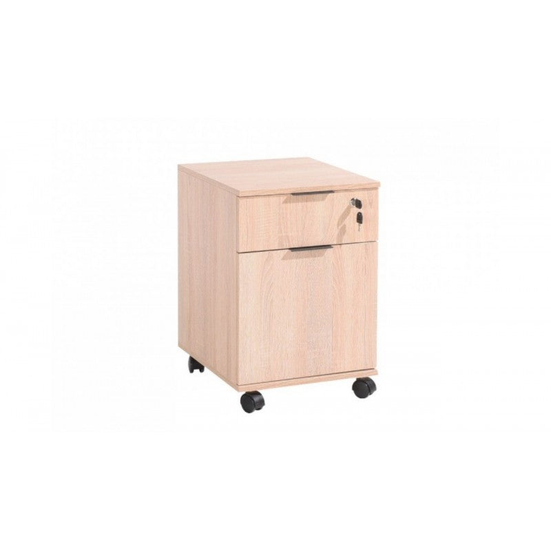 Commode de bureau 41x61 cm en bois avec roulettes coloris sonoma