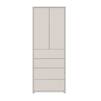 Mobile multiuso 4 cassetti e 2 ante  colore cashmere 75x35x192 Medea