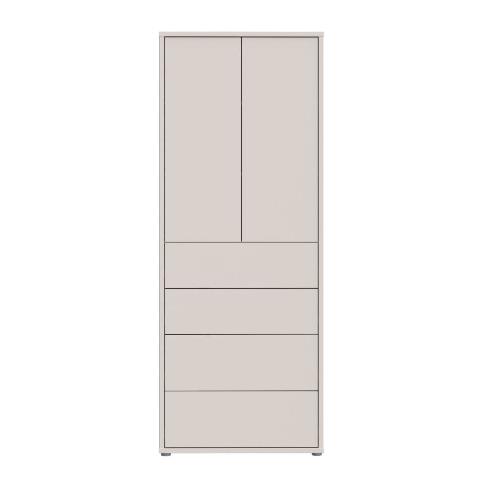 Mobile multiuso 4 cassetti e 2 ante  colore cashmere 75x35x192 Medea