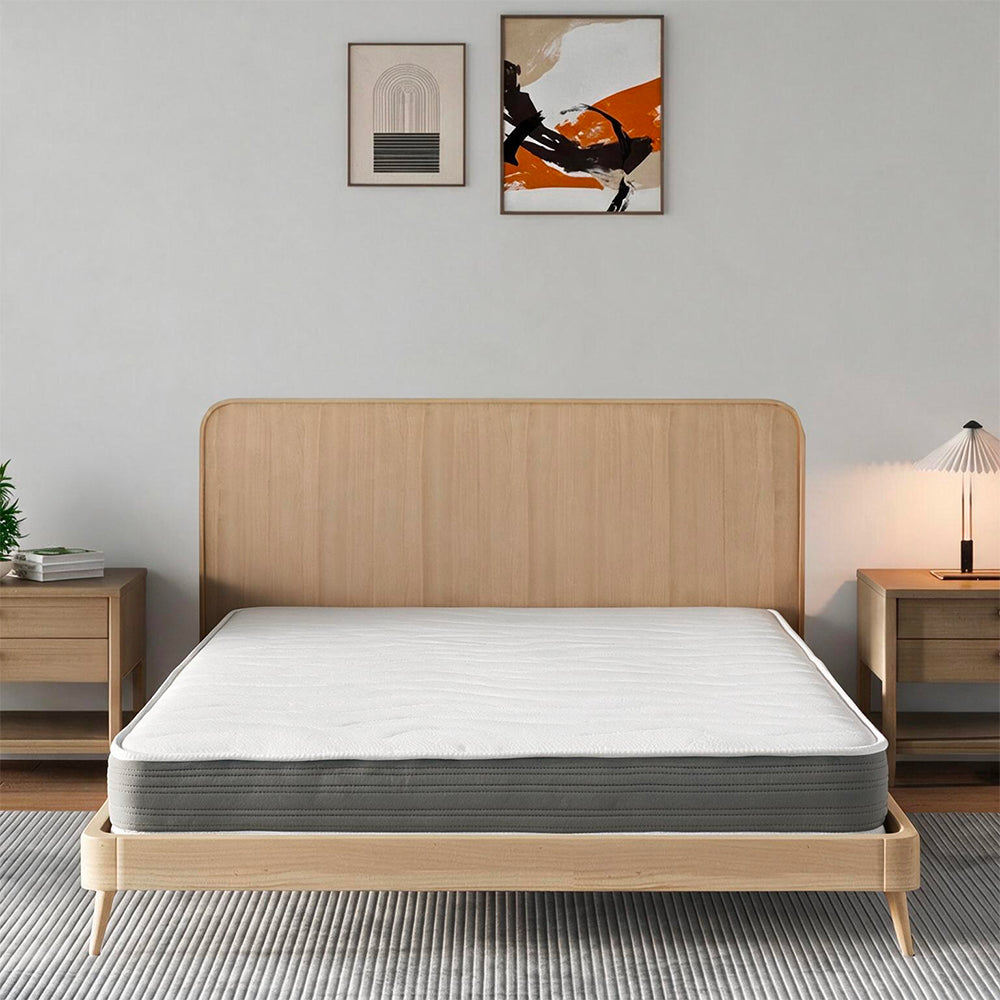 Französisches Bett mit antibakteriellem Stoffbezug 140x190x18H cm - Silver