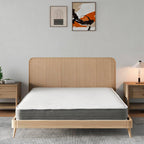 Französisches Bett mit antibakteriellem Stoffbezug 140x190x18H cm - Silver