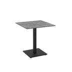 Tavolo quadrato 80x80 con piano in ceramica effetto marmo grigio e struttura nera set 2 pz Elora