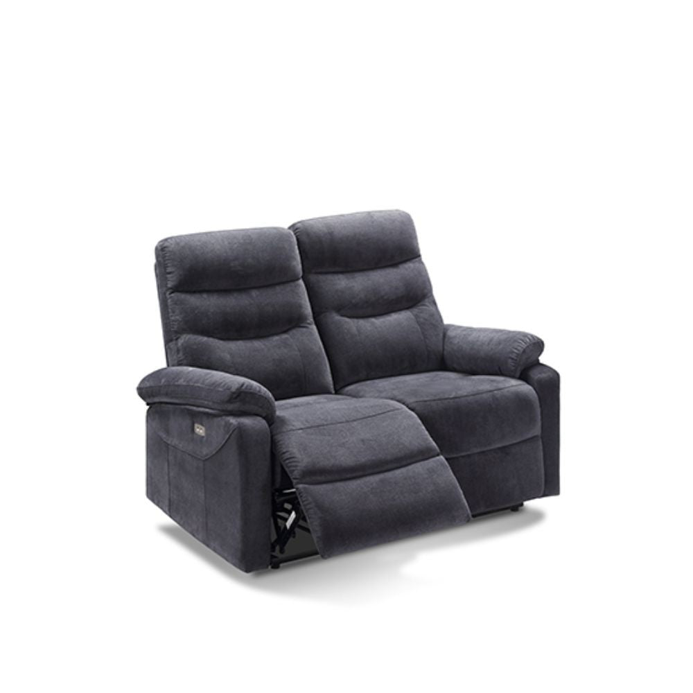 Divano 2 posti con 2 recliner elettrici colore grigio scuro - Brienz