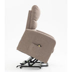 Fauteuil releveur 1 moteur en tissu couleur cappuccino - Lorena