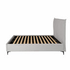 Letto matrimoniale con contenitore in tessuto grigio chiaro Line