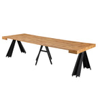 Consolle allungabile piano rovere e gambe in metallo nero Kresio