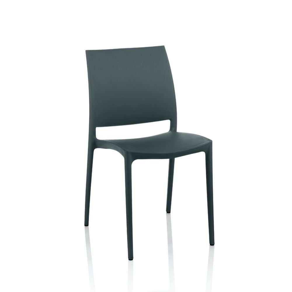 Set 4 Sedia in polipropilene design ergonomico colore grigio metal - Curtis