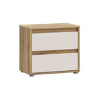 Comodino con 2 cassetti colore rovere e cashmere Neutra