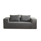 Divano sottovuoto 3 posti in tessuto grigio chiaro con imbottitura in schiuma 200x100x76H Kelly