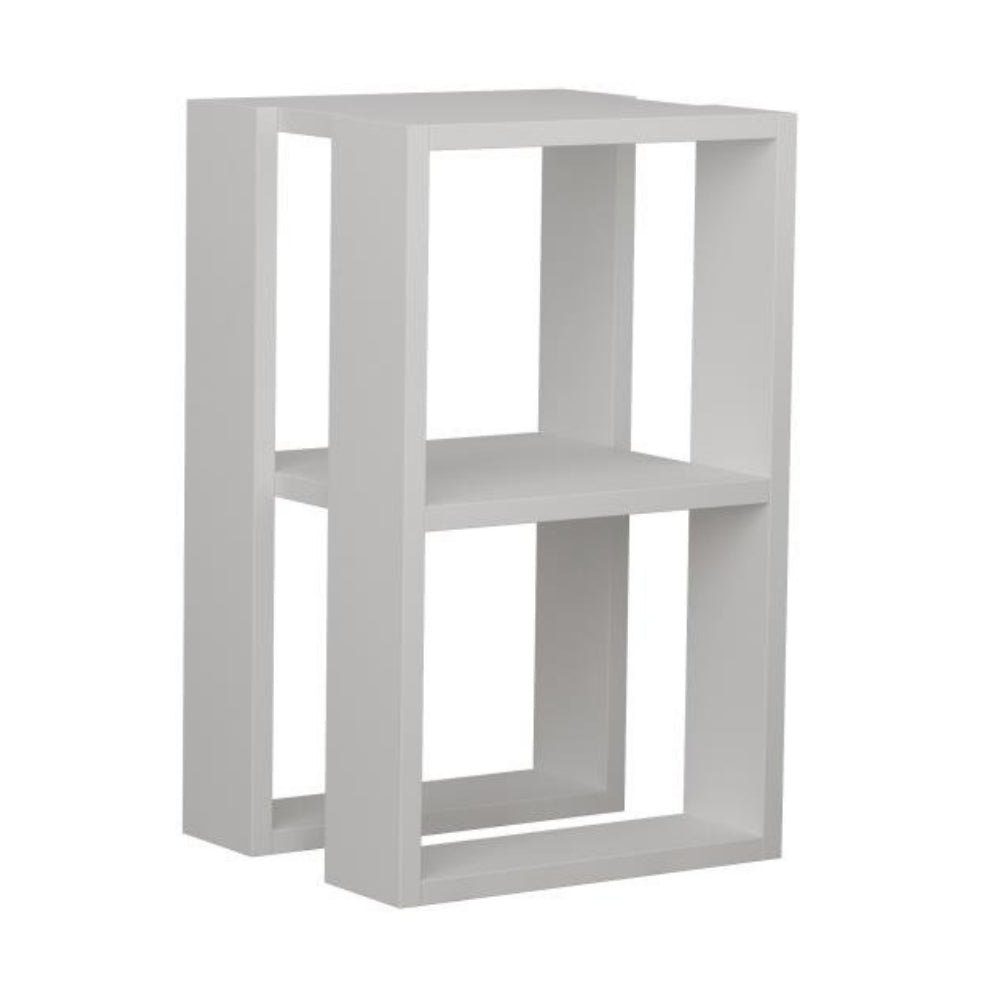 Comodino due ripiani 34x30x55h colore bianco Lonie