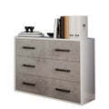 Comò con 3 cassetti colore bianco frassinato e cemento 91x81H cm