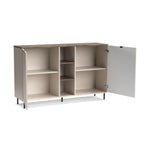 Credenza 2 ante design geometrico e vani a giorno cashmere e rovere Mirage08